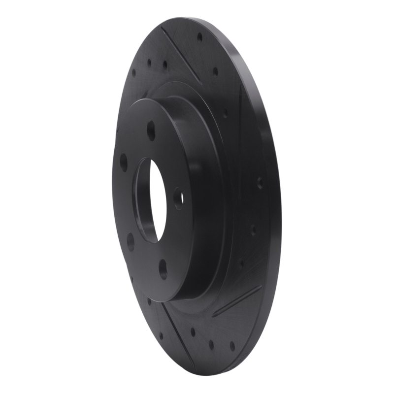 Buick Park Avenue Brake Rotor (1) - Rear Right - R1 Concepts - Drilled & Slotted - Black - `98-`05